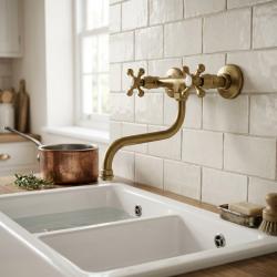 Aquanello Heritage Ascot Classic Kitchen Wall Faucet  Bronze BN-4111-HA